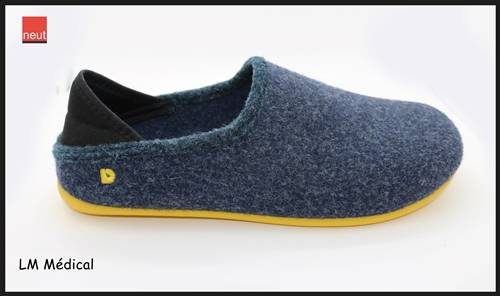 Chaussons homme "RUDY marine jaune"